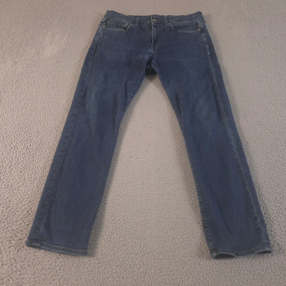 J.Crew Jeans Mens 32x30 Blue 484 Slim Fit Stretch Deep Lake Wash Tapered Denim